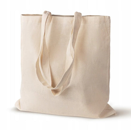 Baumwolltasche Ecru mit langem Griff, 38 x 42 cm