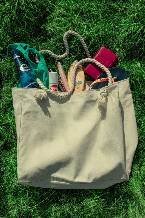 Baumwolltasche Ecru Strand 420x140x140x380 mm