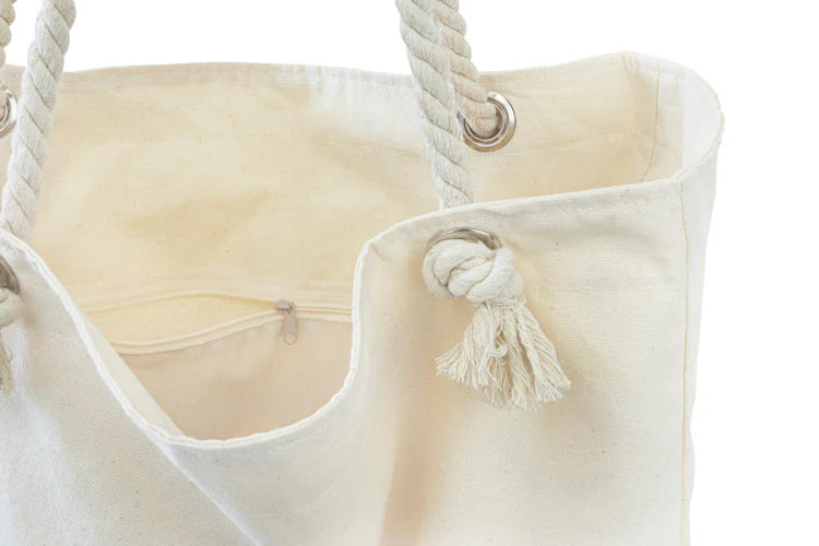 Baumwolltasche Ecru Strand 420x140x140x380 mm