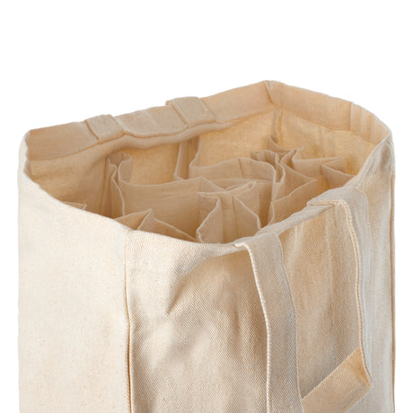 Baumwolltasche 25 x 18 x 18 x 36 cm, 320 g/m², natur, mit Innentasche