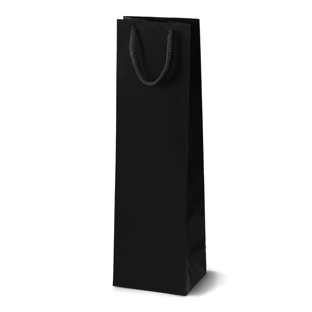 Laminierte Tasche mit Kordelgriff, 110 × 90 × 400 mm – Schwarz