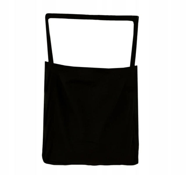 Baumwolltasche Schwarz einzelner schwarzer Griff 38x30cm