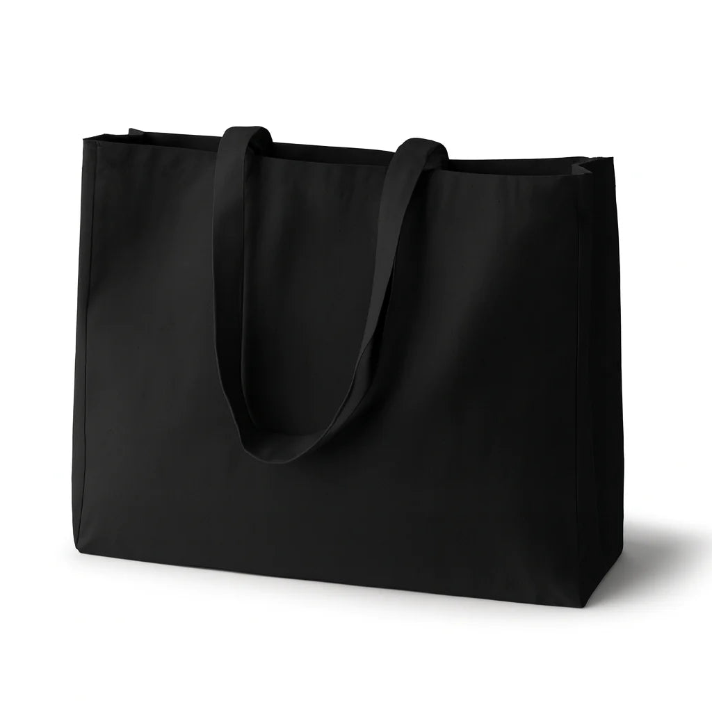 Baumwolltasche Schwarz 450x80x350 mm 220g Griff: 70 cm
