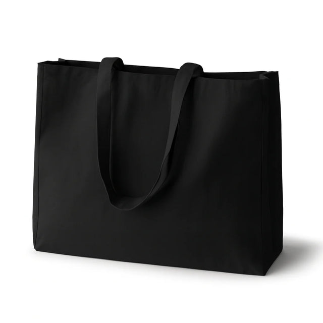 Baumwolltasche Schwarz 450x80x350 mm 220g Griff: 70 cm