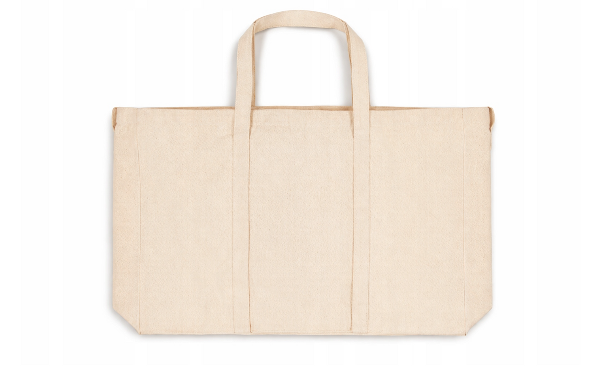 Große Baumwolltasche Ecru 600x100x100x370 mm 320 g mit Tasche Reißverschluss