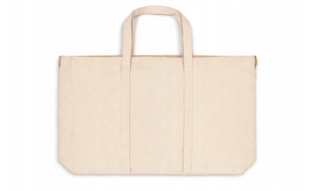 Große Baumwolltasche Ecru 600x100x100x370 mm 320 g mit Tasche Reißverschluss