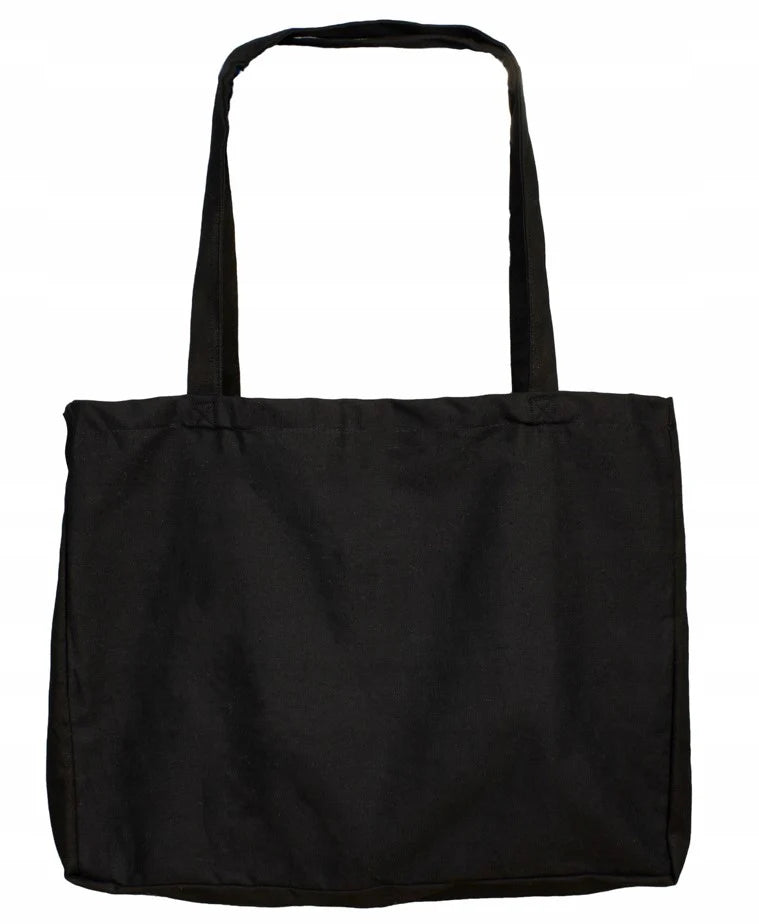 Baumwolltasche Schwarze mit langem Griff, 38 x 28 cm, 145 g