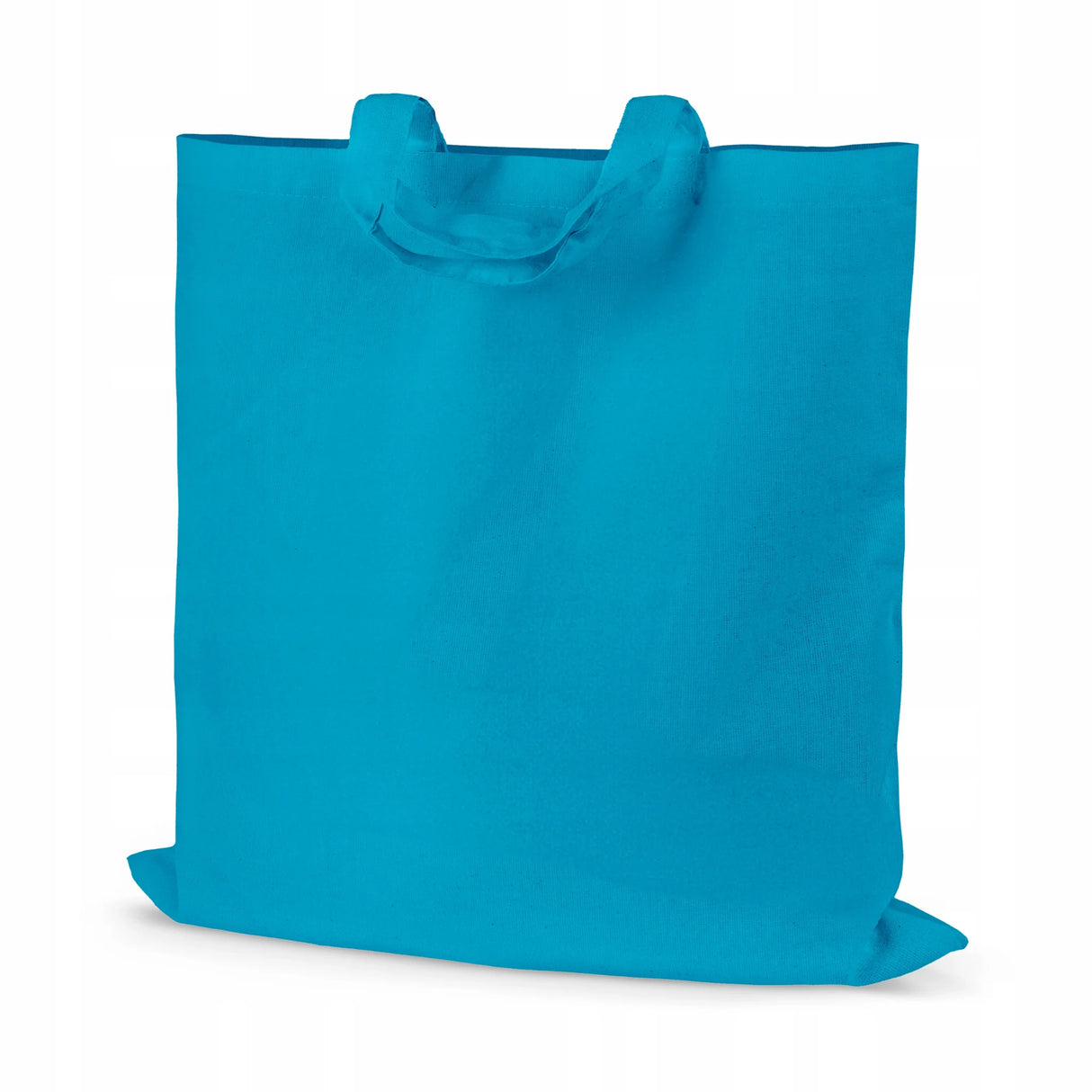 Sac en coton bleu clair 380x420 mm 145 g Anse : 35 cm