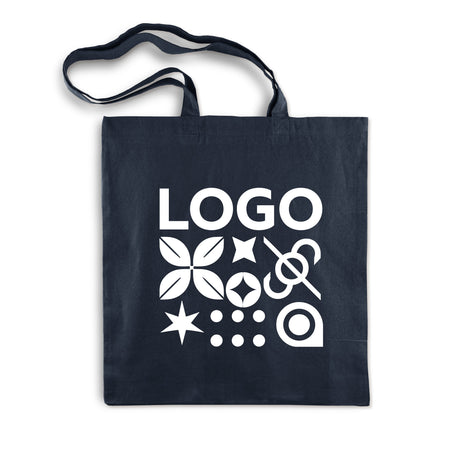 Bedruckte Baumwolltasche 380 × 420 mm, Marineblau [mat:mat-tasche-70:380x420:GR]