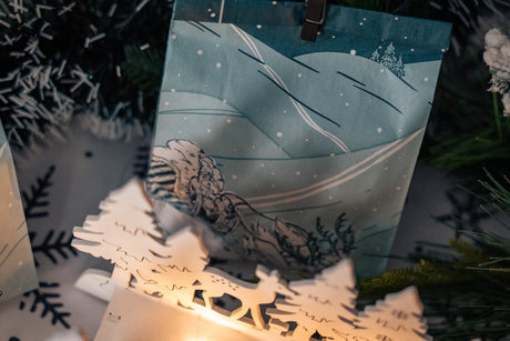 Weihnachts-Papiertüten 120x50x220mm Weihnachtsbaum 10St.