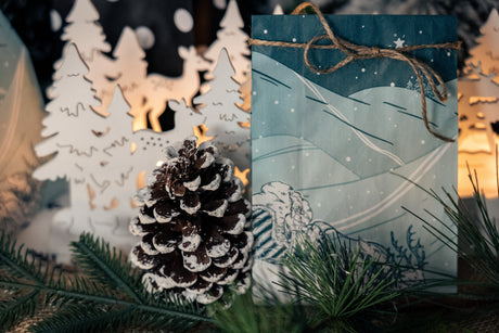 Weihnachts-Papiertüten 120x50x220mm Weihnachtsbaum 10St.