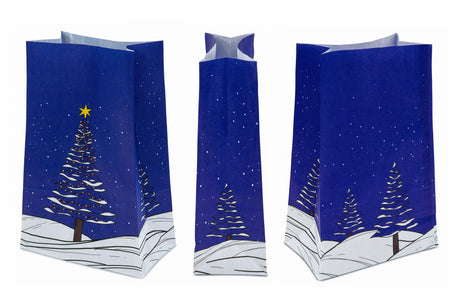 Weihnachtspapiertüte 160x80x270mm Weihnachtsbaum