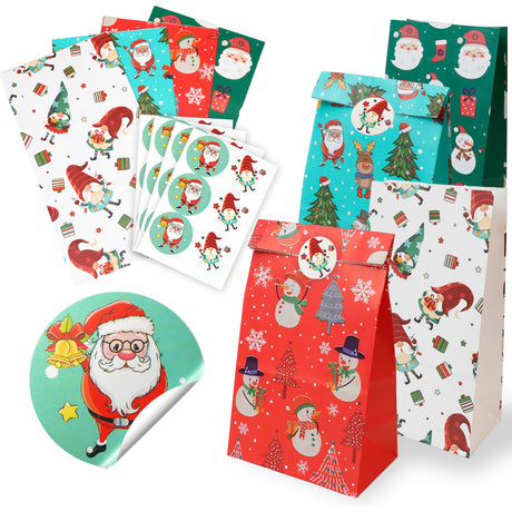 Papiertüte 210x80x15mm Weihnachtsmuster 4St.