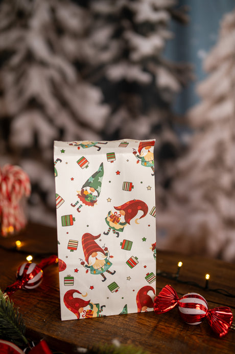 Papiertüte 210x80x15mm Weihnachtsmuster 4St.