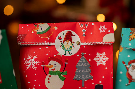 Papiertüte 210x80x15mm Weihnachtsmuster 4St.