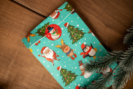 Papiertüte 210x80x15mm Weihnachtsmuster 4St.