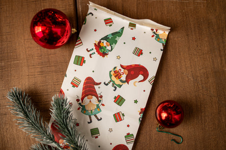 Papiertüte 210x80x15mm Weihnachtsmuster 4St.