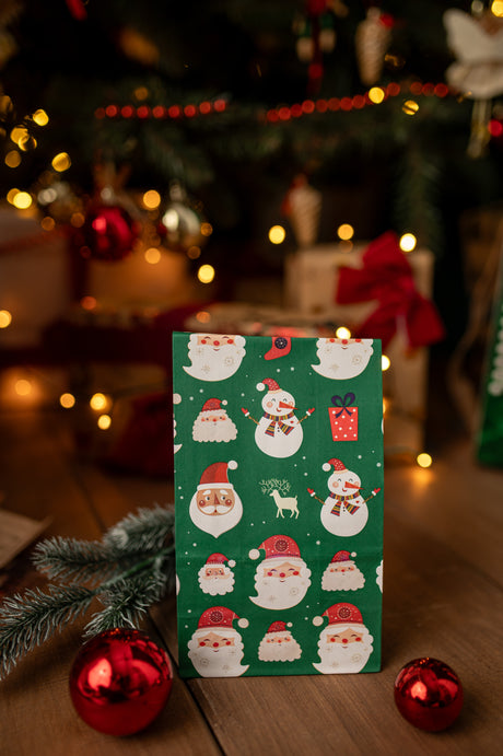 Papiertüte 210x80x15mm Weihnachtsmuster 4St.
