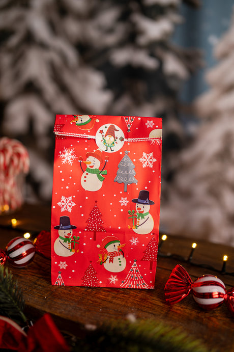 Papiertüte 210x80x15mm Weihnachtsmuster 4St.