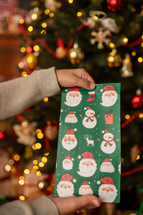 Papiertüte 210x80x15mm Weihnachtsmuster 4St.