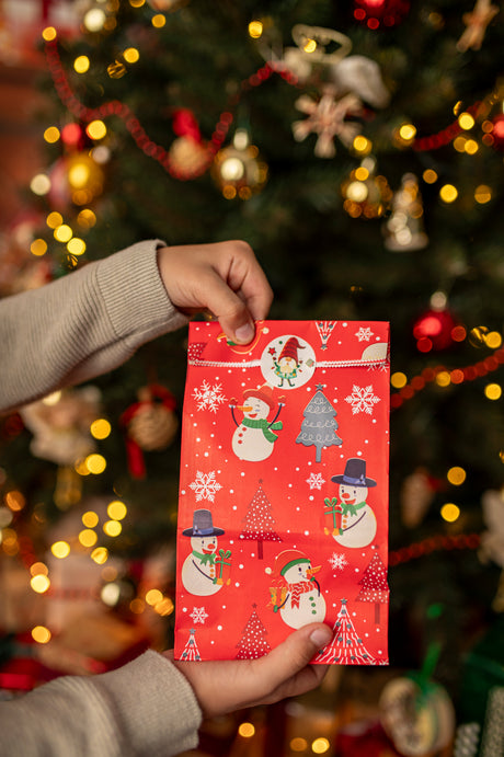 Papiertüte 210x80x15mm Weihnachtsmuster 4St.