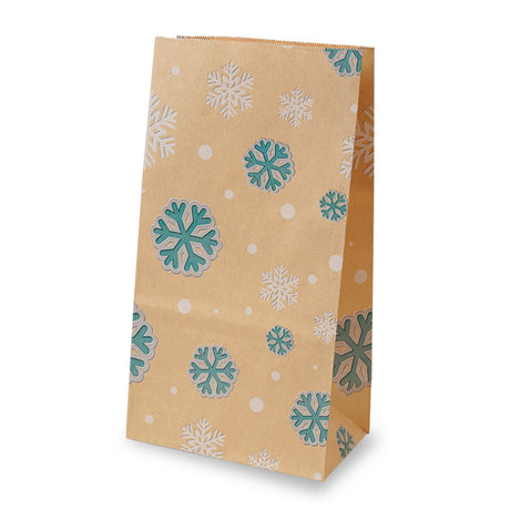 Papiertüte 240x80x13mm braun Weihnachtsmuster 4St.