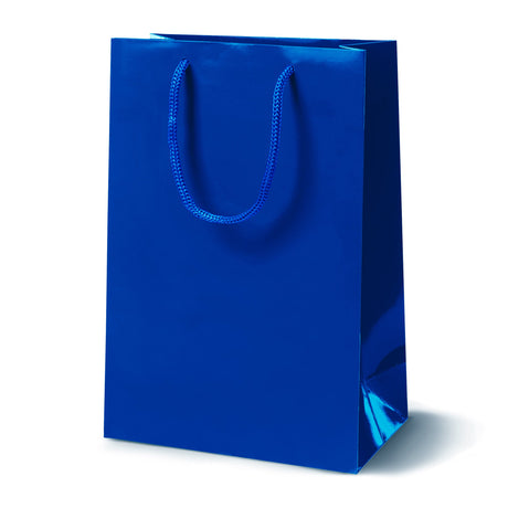 Laminierte Tasche mit Kordelgriff 240 × 90 × 320 mm dunkelblau