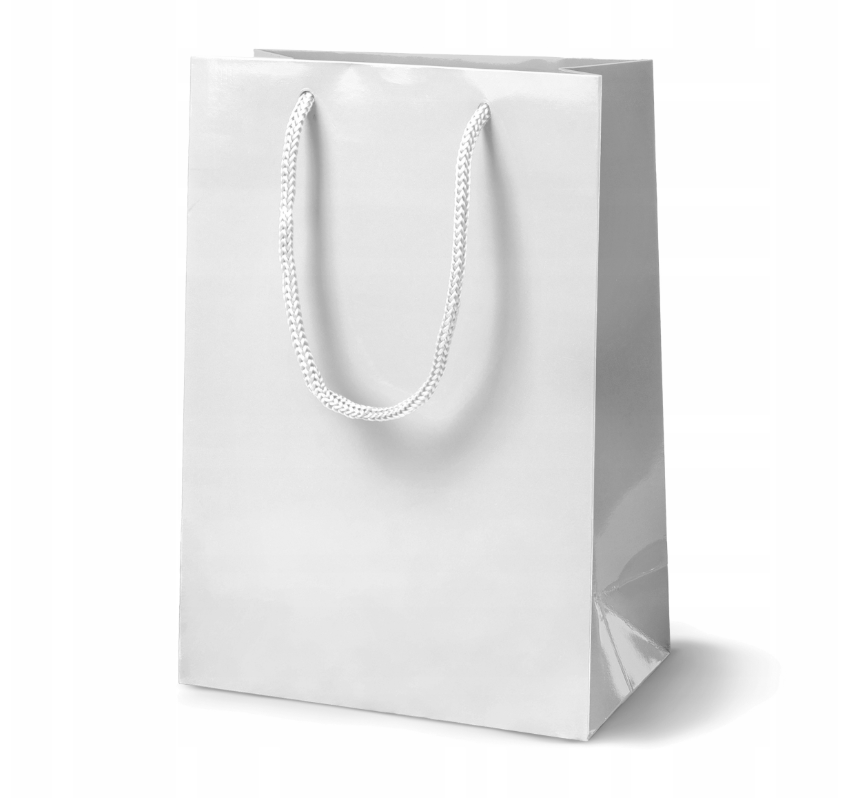 Laminierte Papiertüten Weiß 170x70x210 mm 190 g/m² 5 Stück