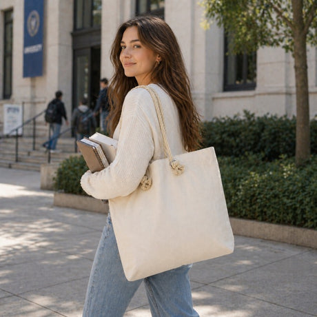 STRANDTASCHE 42x14x14x38 cm – BAUMWOLLTASCHE 280g, EINKAUFSTASCHE & UNIVERSELL