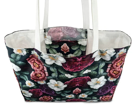 Strandtasche OXFORD dunkle Blumen