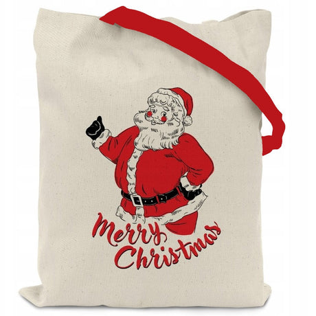 Weihnachtstasche aus Baumwolle, 380 x 420 mm, Ecru