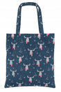 Polyestertasche 380x420mm weißes Rentier auf blauem Grund