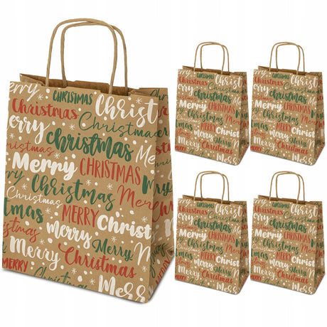 Papiertüte 180x80x225mm Frohe Weihnachten