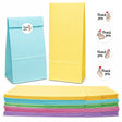 Bunte Geburtstagstüten für den Kindergarten – Geschenktüten + Aufkleber-Set (125 Stk.)