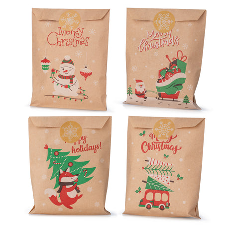 Papier-Adventskalender 130x180mm Kraft mit Aufklebern