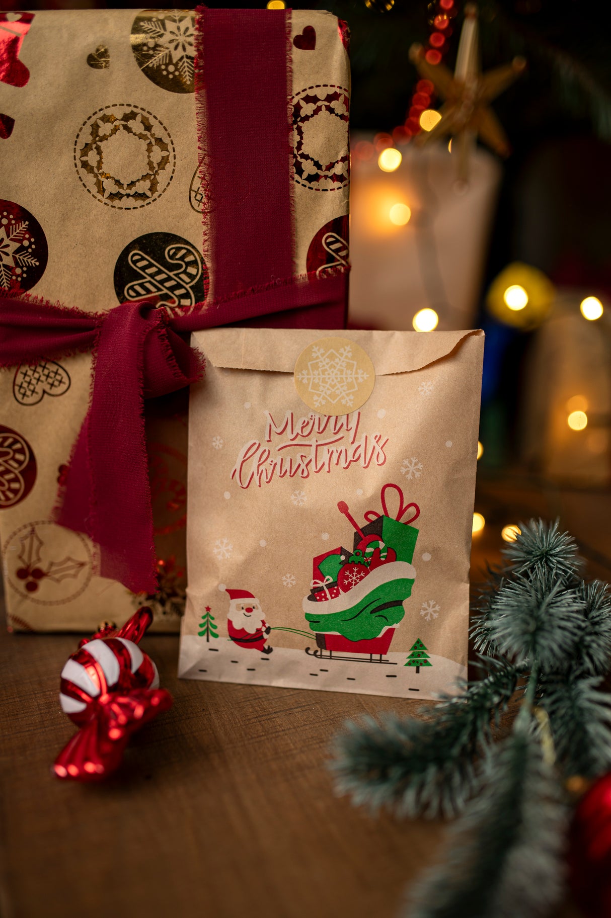 Papier-Adventskalender 130x180mm Kraft mit Aufklebern