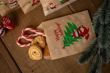 Papier-Adventskalender 130x180mm Kraft mit Aufklebern