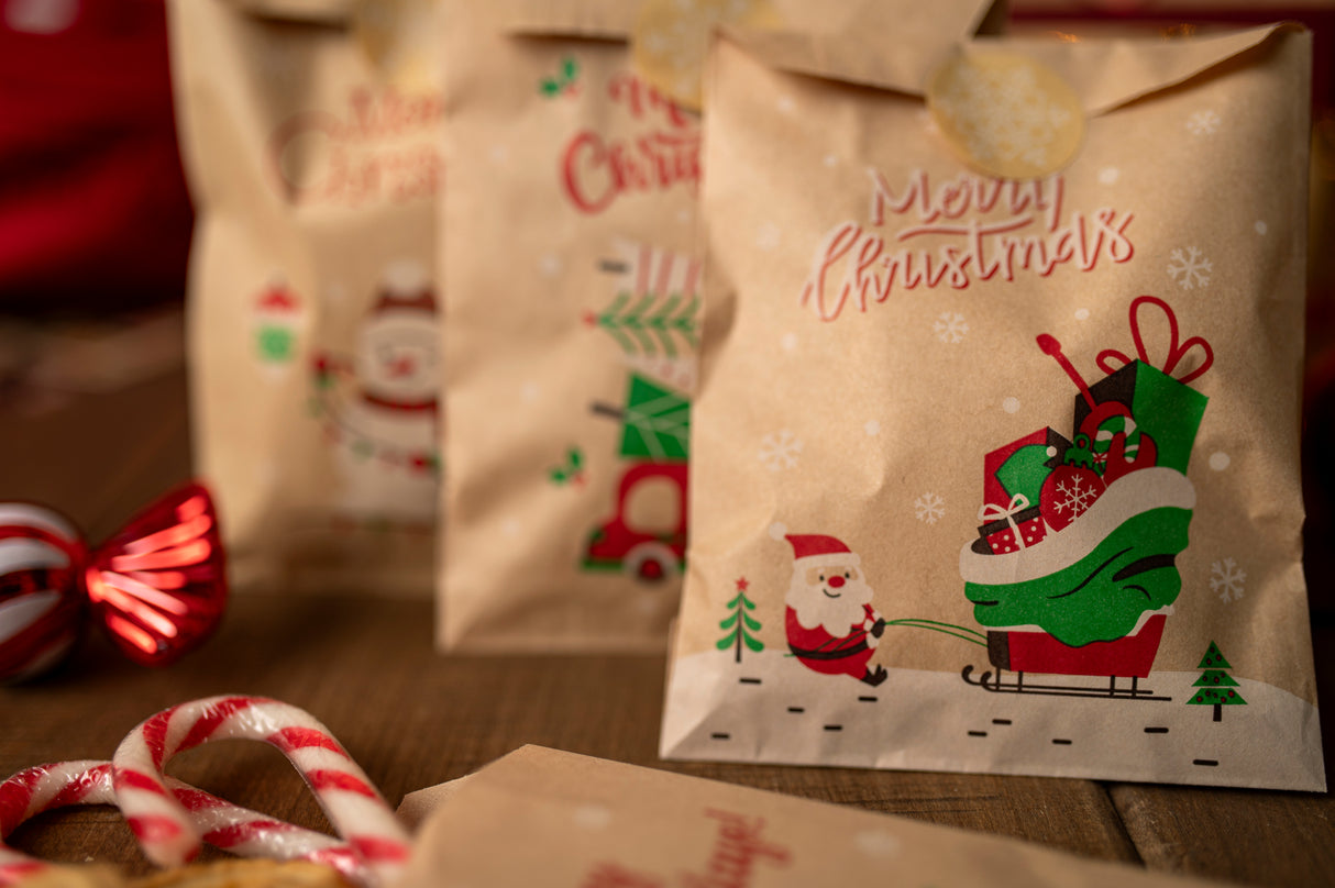 Papier-Adventskalender 130x180mm Kraft mit Aufklebern