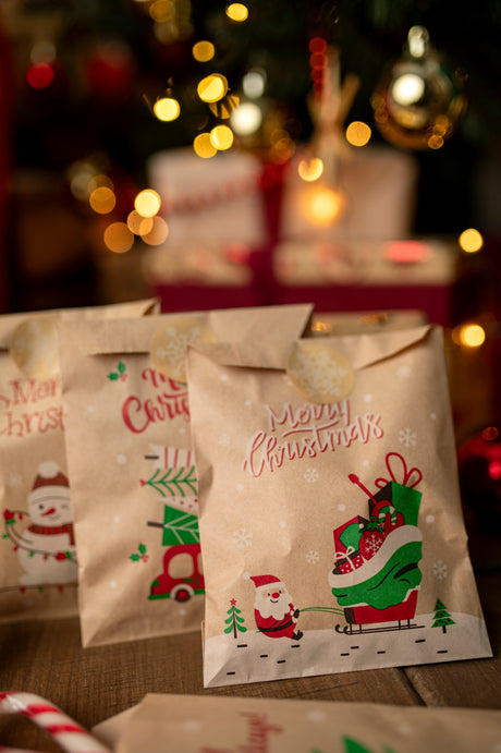 Papier-Adventskalender 130x180mm Kraft mit Aufklebern