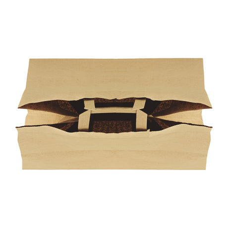 Papiertragetasche mit Flachhenkel 32+22x24,5 cm, 70 g/m², braun