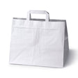 Papiertüte mit flachem Griff 320x220x245mm Weiß