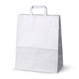 Papiertüte mit flachem Griff 320x160x390mm Weiß