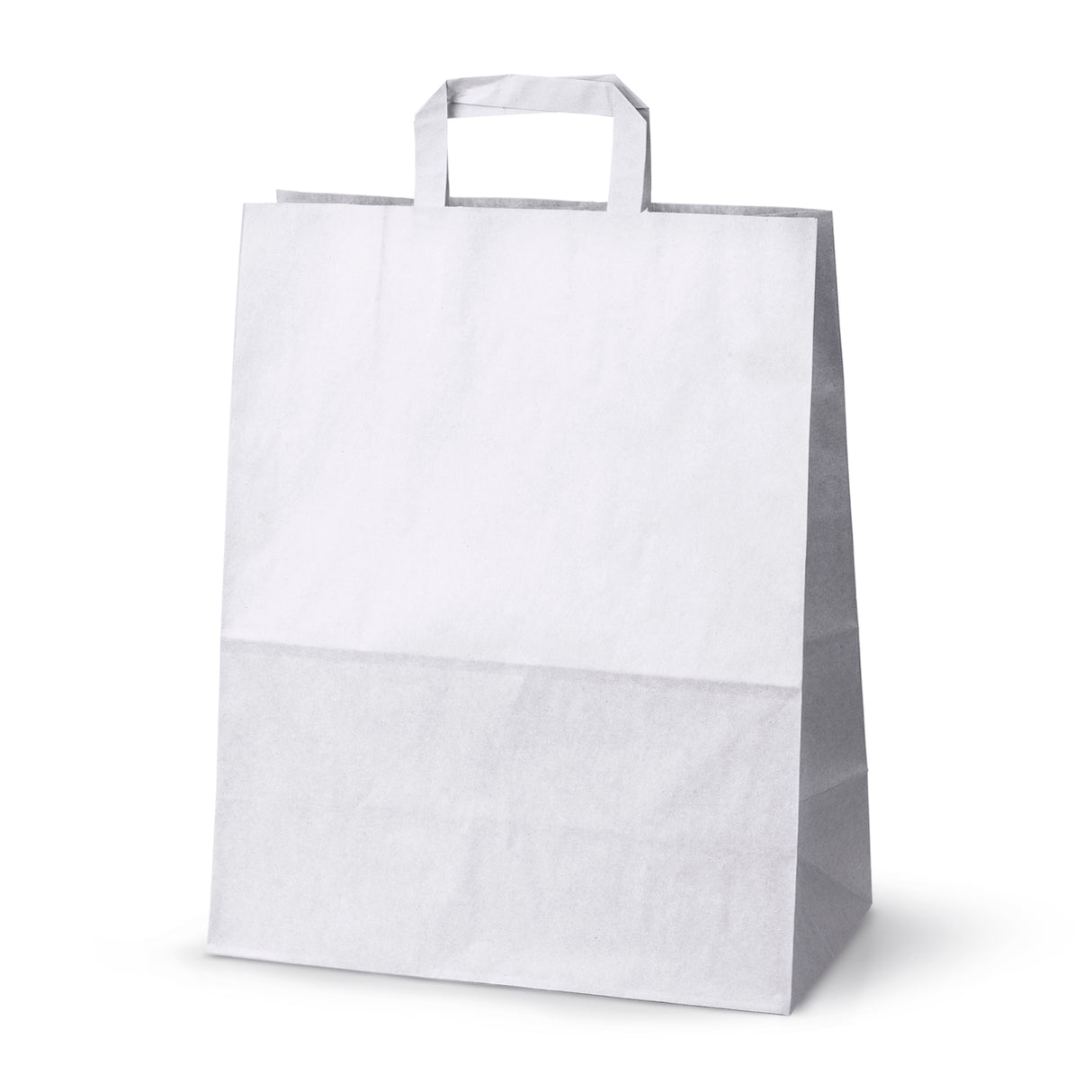 Papiertüte mit flachem Griff 320x160x390mm Weiß