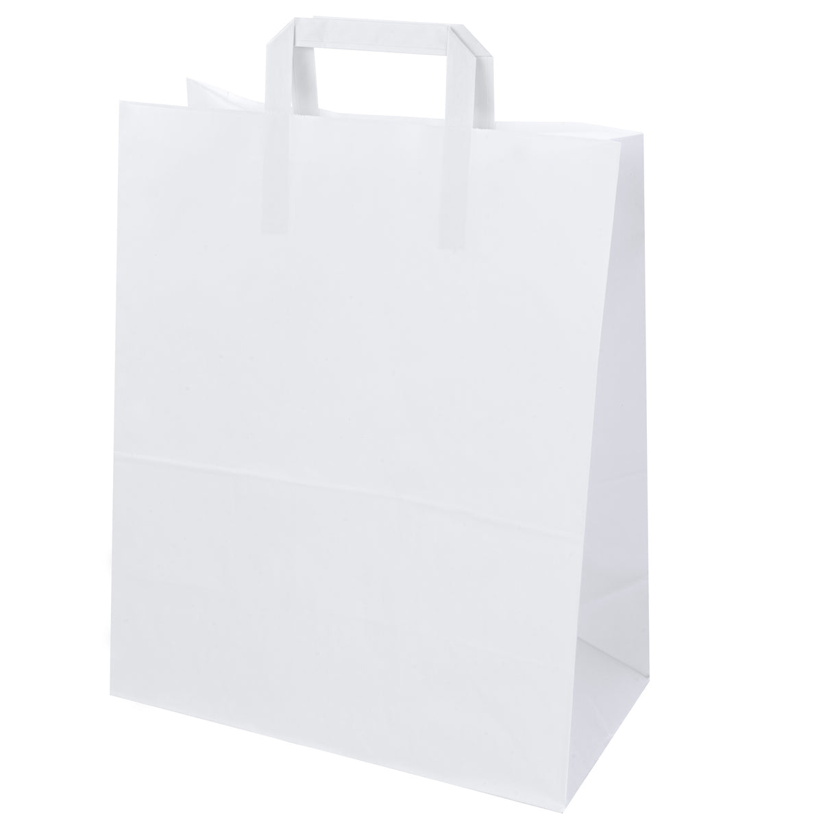 Papiertüte mit flachem Griff 320x160x390mm Weiß