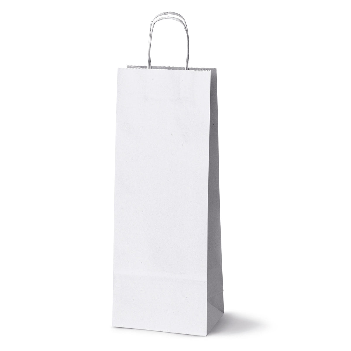 Papiertüte mit gedrehtem Tragegriff, 160 × 90 × 390 mm – Weiß