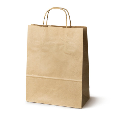 Papiertragetasche 240x100x340mm mit Premium-Drehgriff - Braun