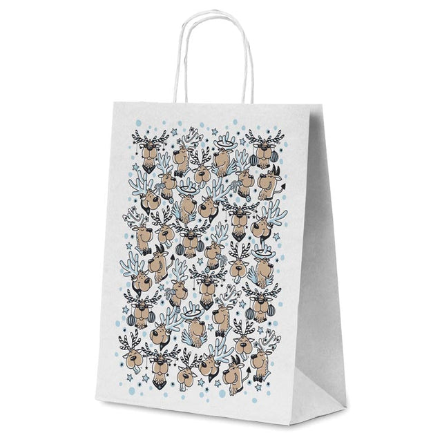 Weihnachtspapiertüte 240x100x320mm Rentier