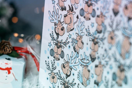 Weihnachtspapiertüte 240x100x320mm Rentier