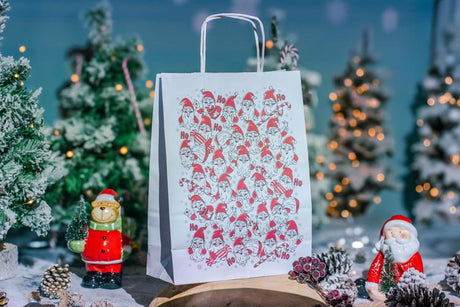 3xWeihnachtliche Papiertüte Weihnachtsmann/ Rentier/Schneemann SET