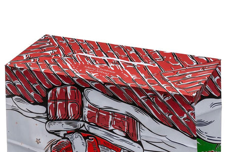 Weihnachtspapiertüte 400x180x390 mm Weihnachtsmann und Elf